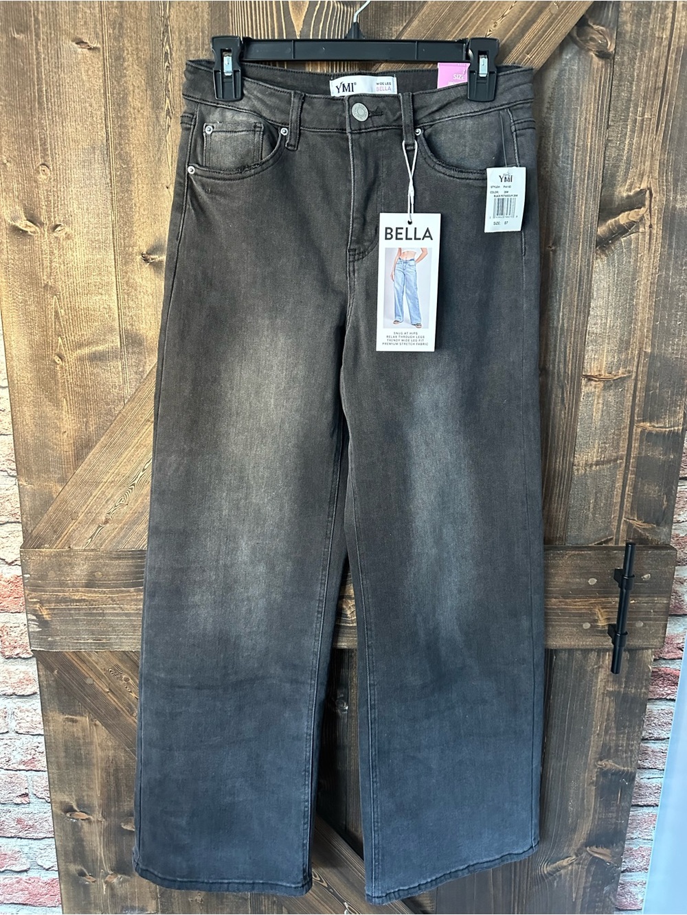 YMI Bella women’s wideleg Jeans - Charcoal